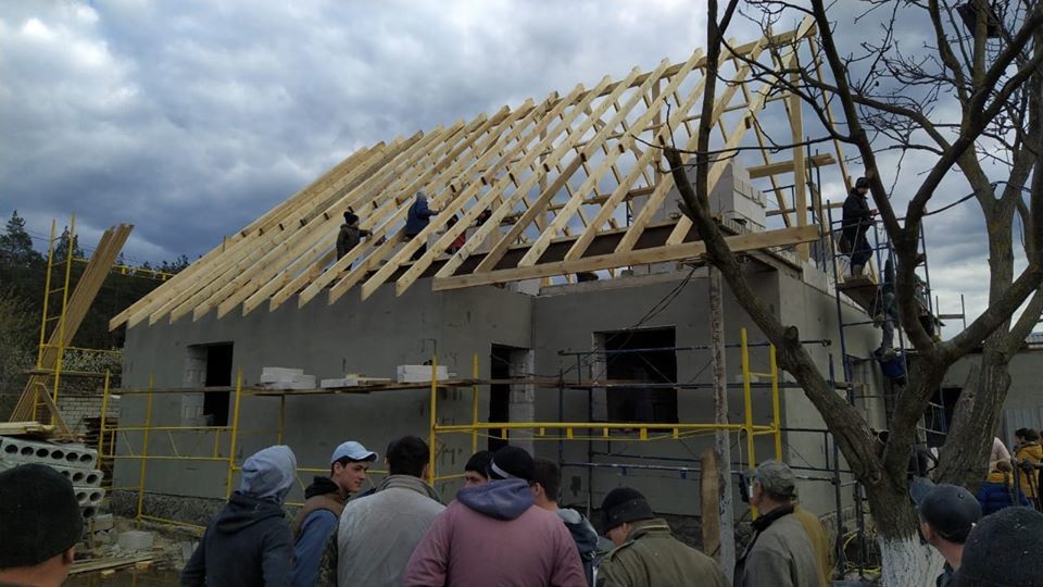 In the Kharkov region, in the city of Merefa, a house was built in 6 days - Kindness, Kharkiv Oblast, Таймлапс, Home construction, Video, Longpost