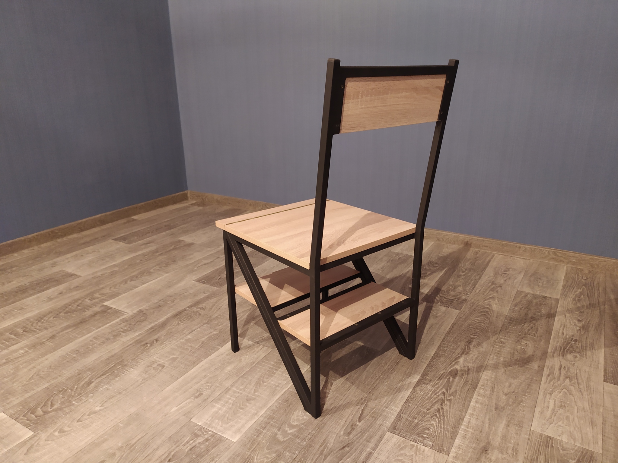 With a slight movement of the hand, the chair turns... into an elegant stepladder! - My, With your own hands, Furniture, Loft, Loft, Stairs, Longpost, Needlework with process