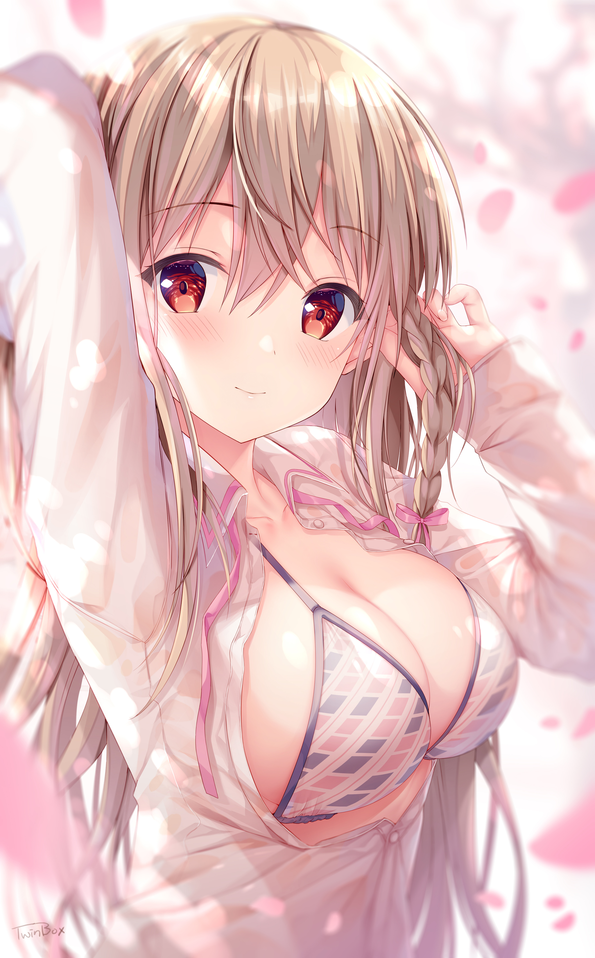 Art by Twinbox - NSFW, Anime, Anime art, Original character, Underwear, Swimsuit, Booty, Breast, Twinbox, Longpost