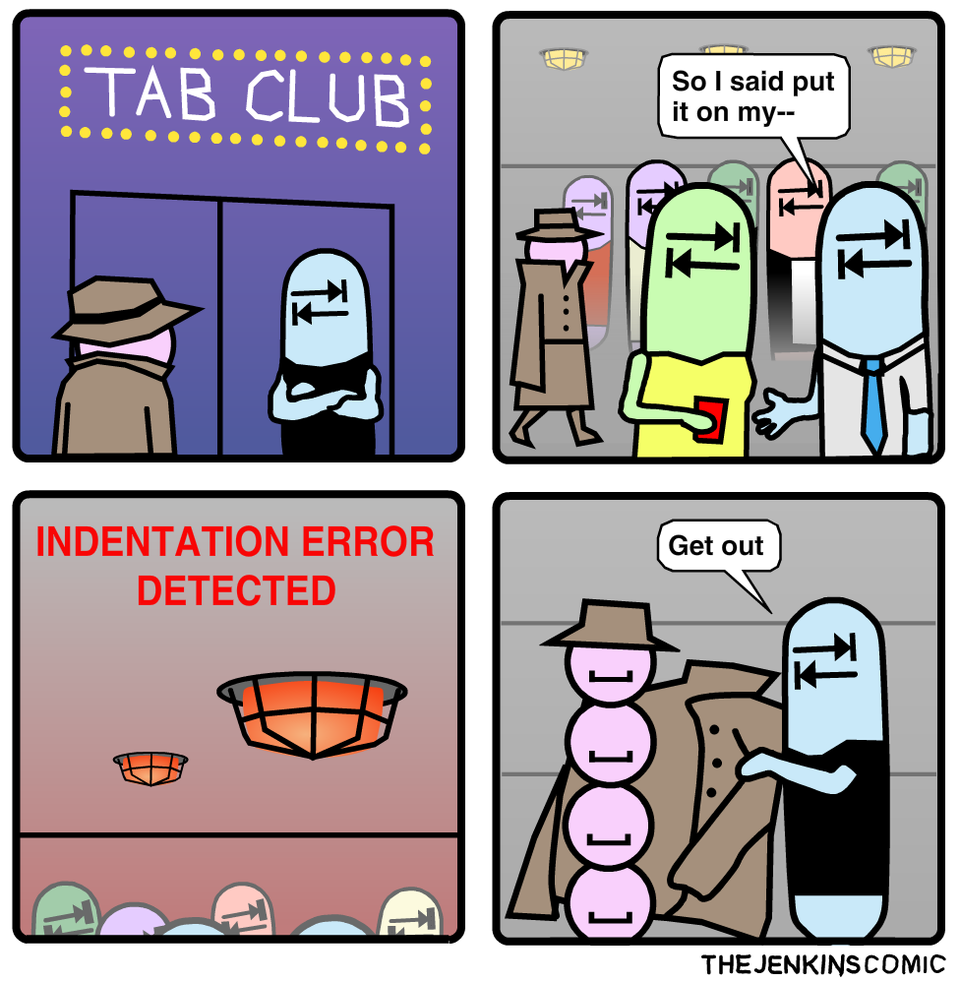 Tab Club - Tab, Space, Python, Programming, Клуб, Professional humor