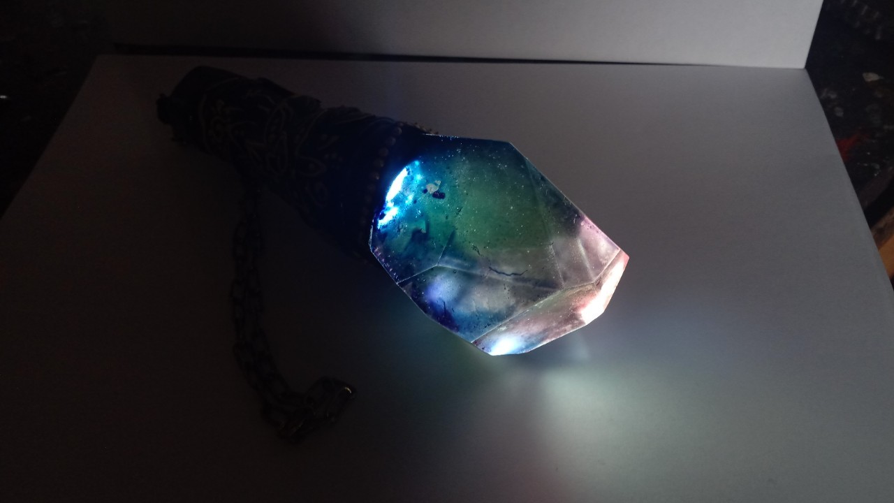 Crystal flashlight - My, Kai Yara, Lamp, Resin casting, Longpost