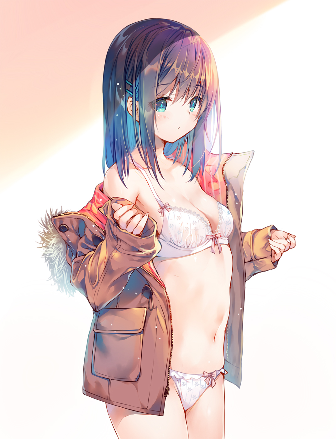 beauty - NSFW, Anime, Anime art, Original character, Animal ears, Fate, Newgame, Underwear, Swimsuit, Longpost