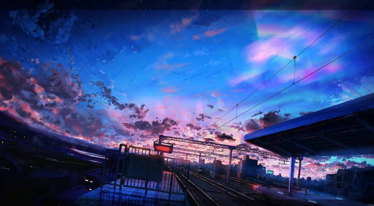 Sky - Art, Illustrations, Sky, Starry sky, Clouds, Pixiv, Longpost