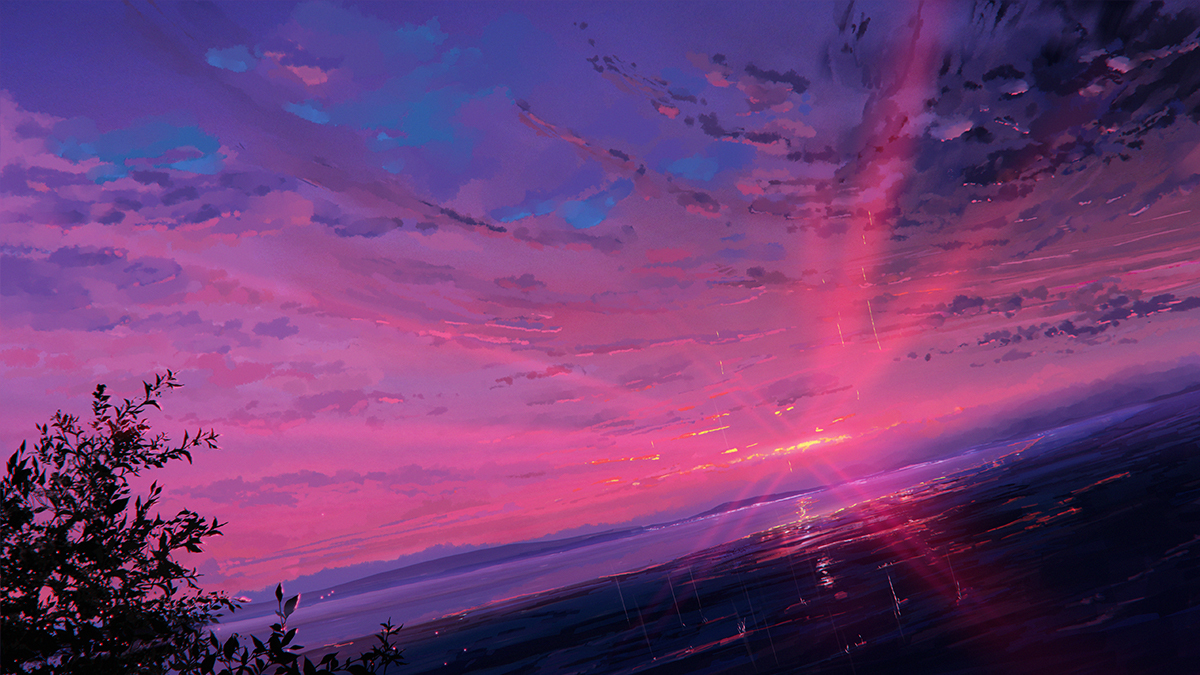 Sky - Art, Illustrations, Sky, Starry sky, Clouds, Pixiv, Longpost