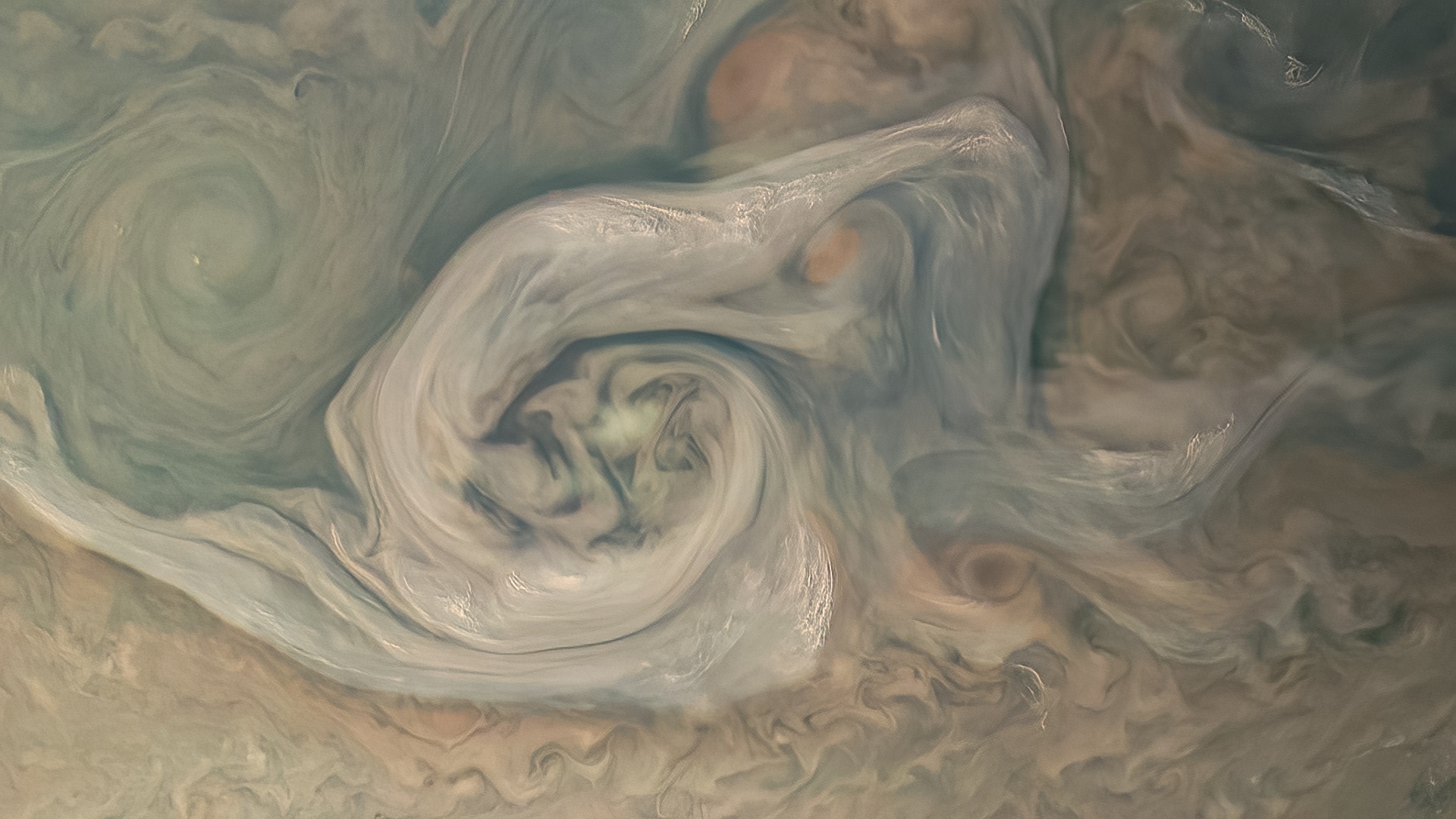 Bizarre shapes and bright colors of Jupiter's atmosphere in Juno images - Jupiter, Juno, Space, Longpost