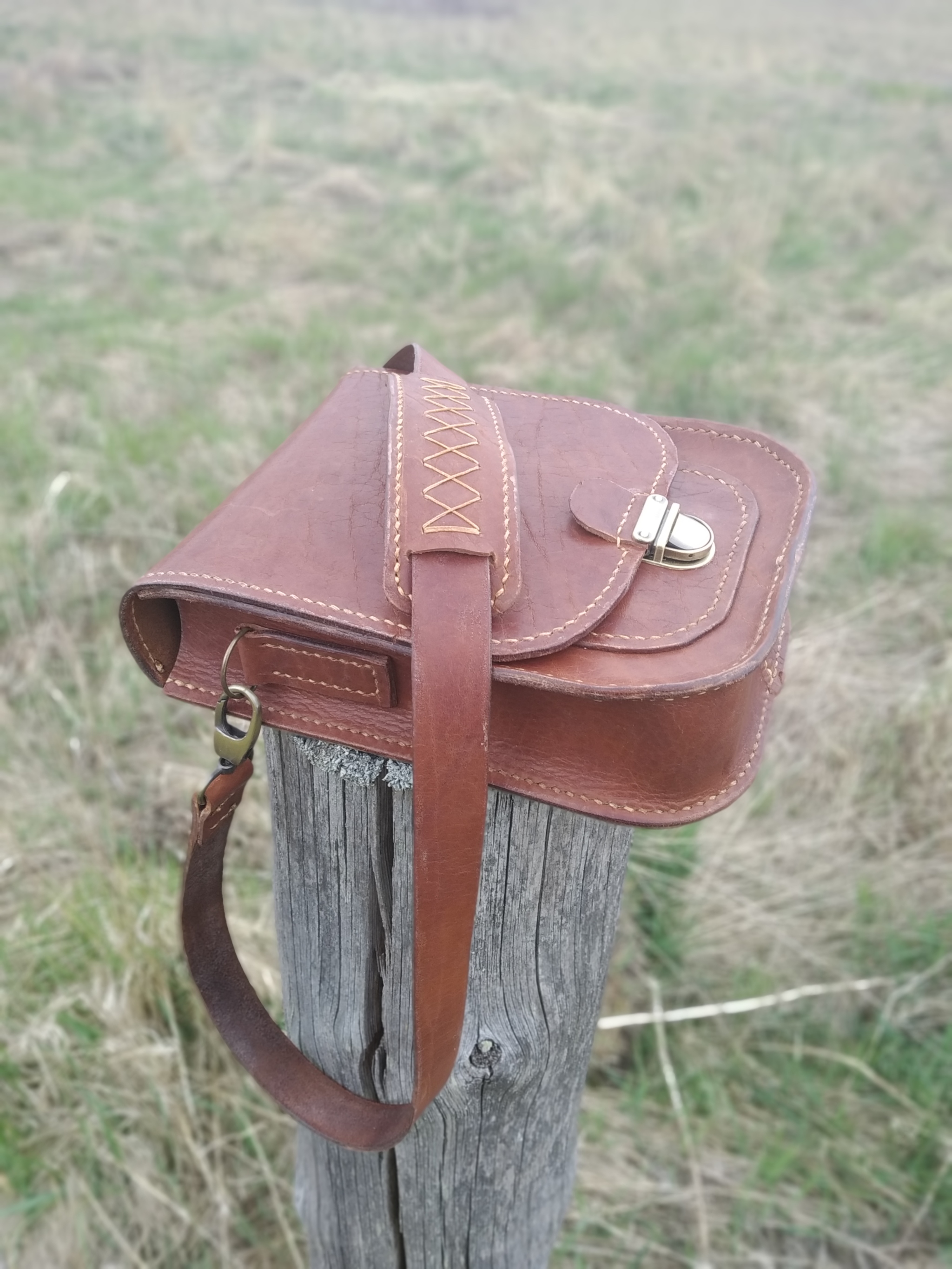 Leather bag - My, Leather products, Needlework without process, With your own hands, Longpost