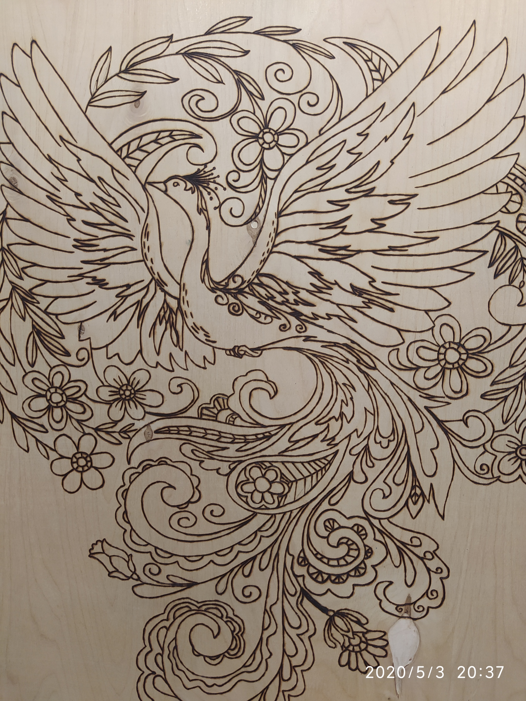 Well, here I am, doing it. Woodburning - My, Needlework, Longpost, Needlework with process, Pyrography, Firebird