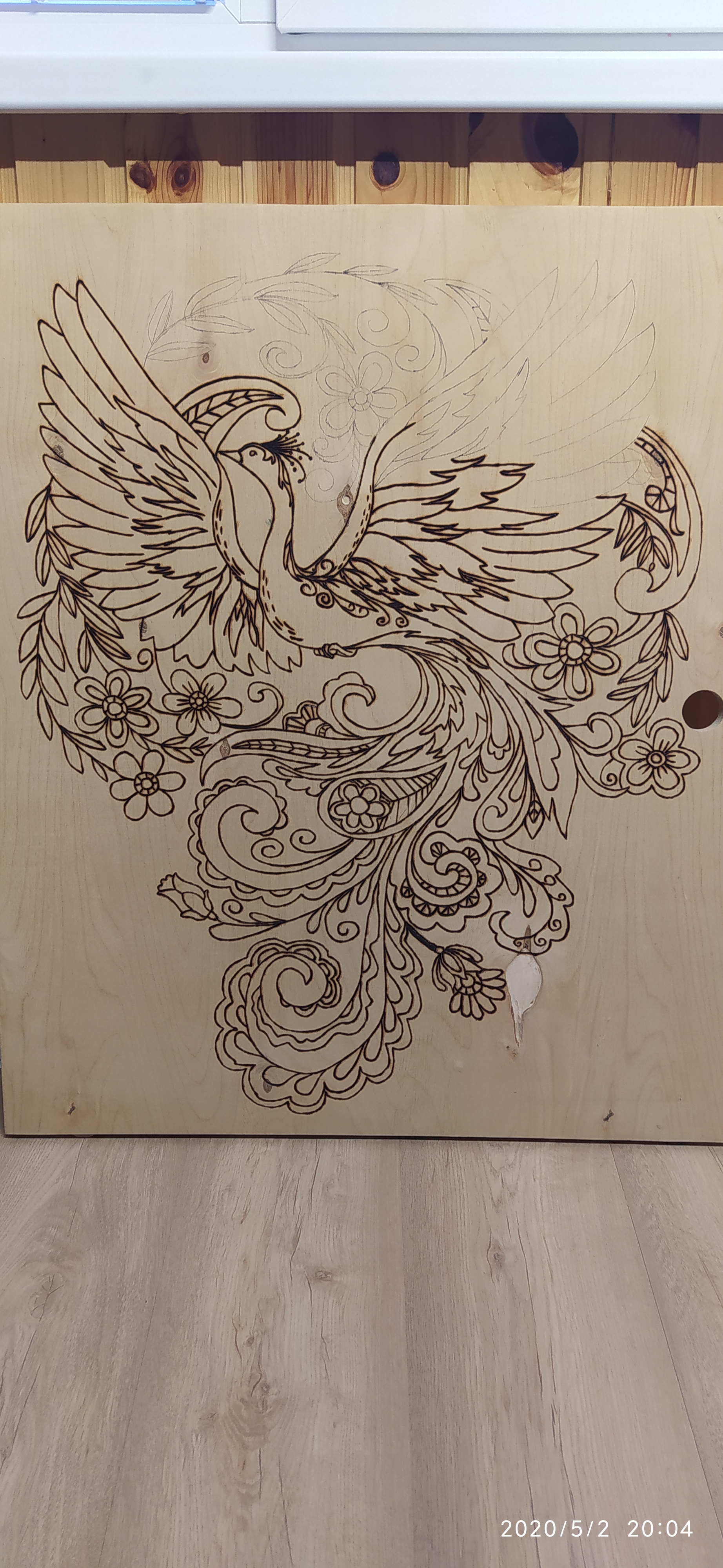 Well, here I am, doing it. Woodburning - My, Needlework, Longpost, Needlework with process, Pyrography, Firebird