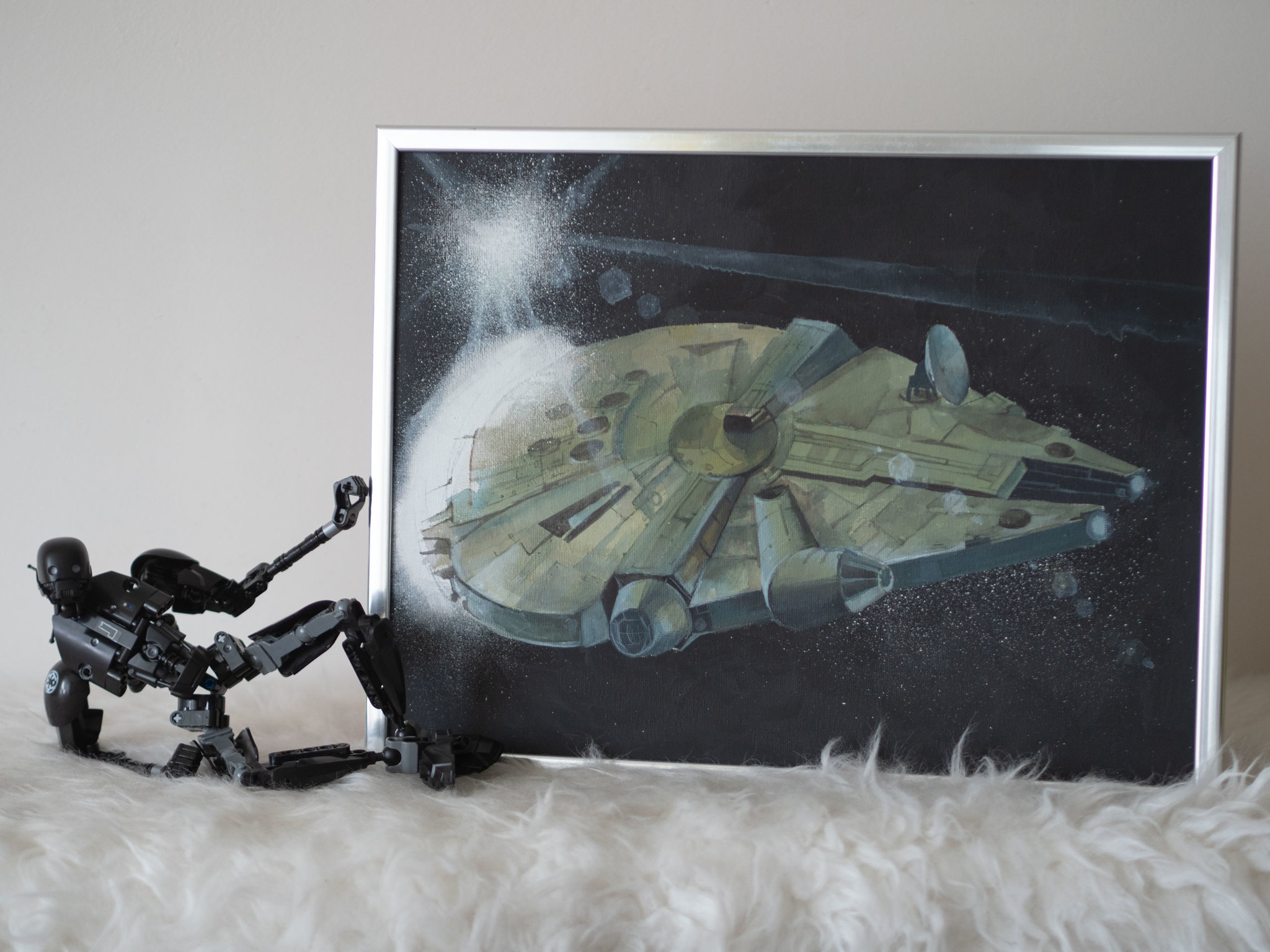 Millennium Falcon - My, Star Wars, Painting, Space, Millennium falcon, Artist, Longpost