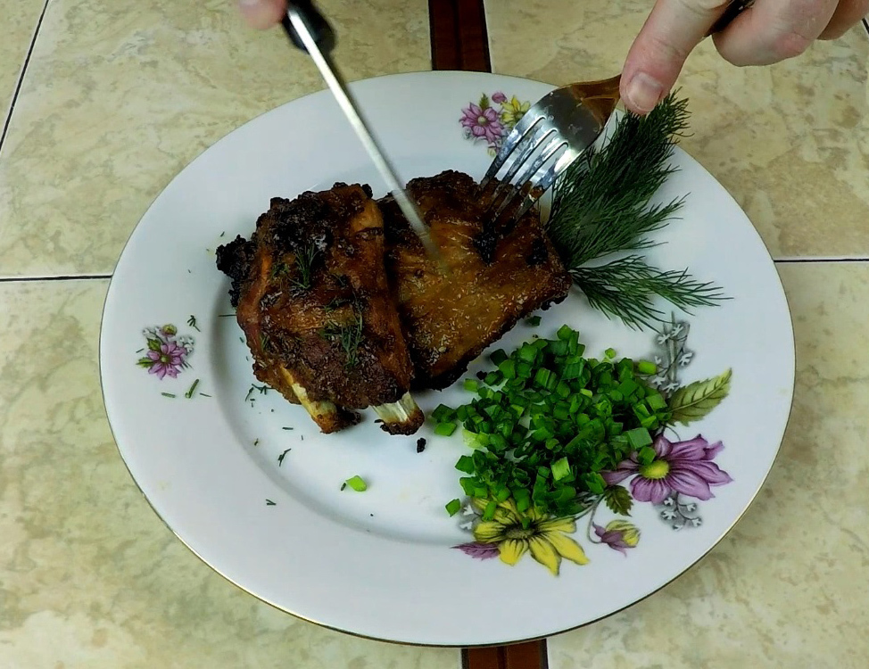 The most tender Pork Ribs under the Shell - My, Meat, Cooking, Food, Recipe, With grandfather at lunch, Video, Longpost, Video recipe