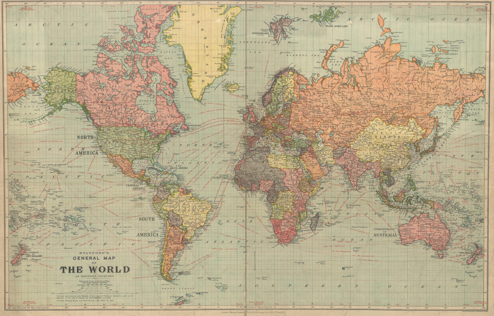 Карта мира 1910