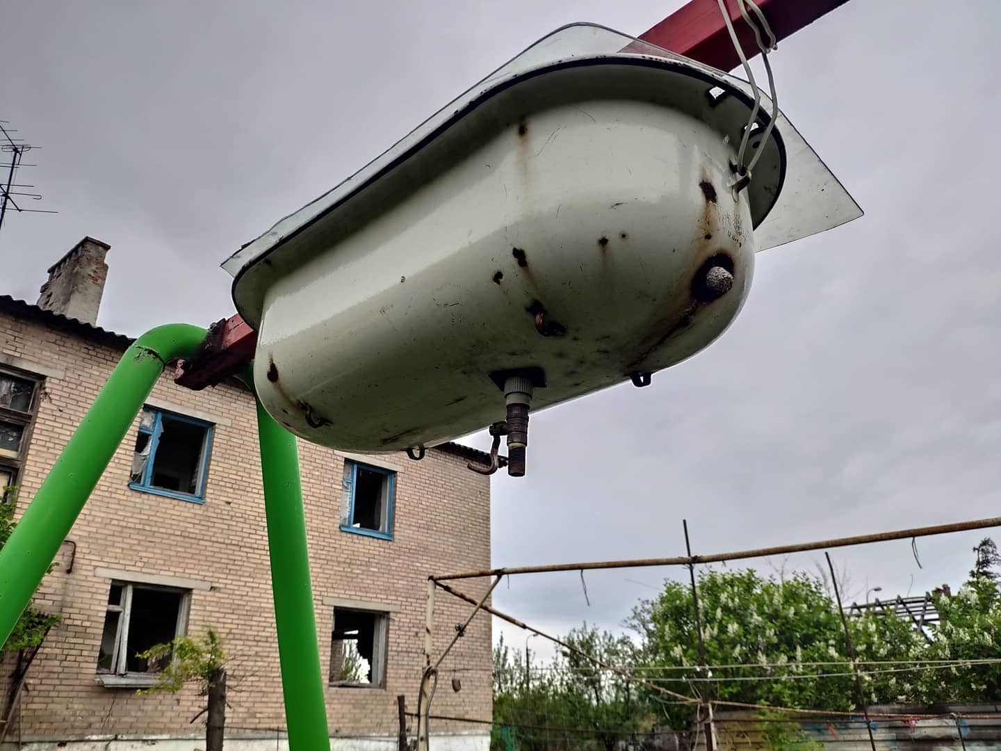 Bath in the sky - Bathroom, Swing, Shower, Make it beautiful, Homemade, The photo