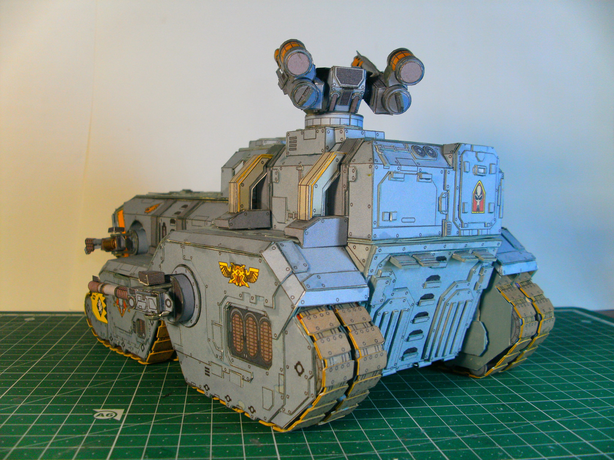 Бумажный  Mastodon Heavy Assault Transport (тестовая сборка) - Моё, Warhammer 40k, Warhammer 30k, Papercraft, Бумажный моделизм, Space wolves, Танки, Adeptus Astartes, Космодесант, Длиннопост