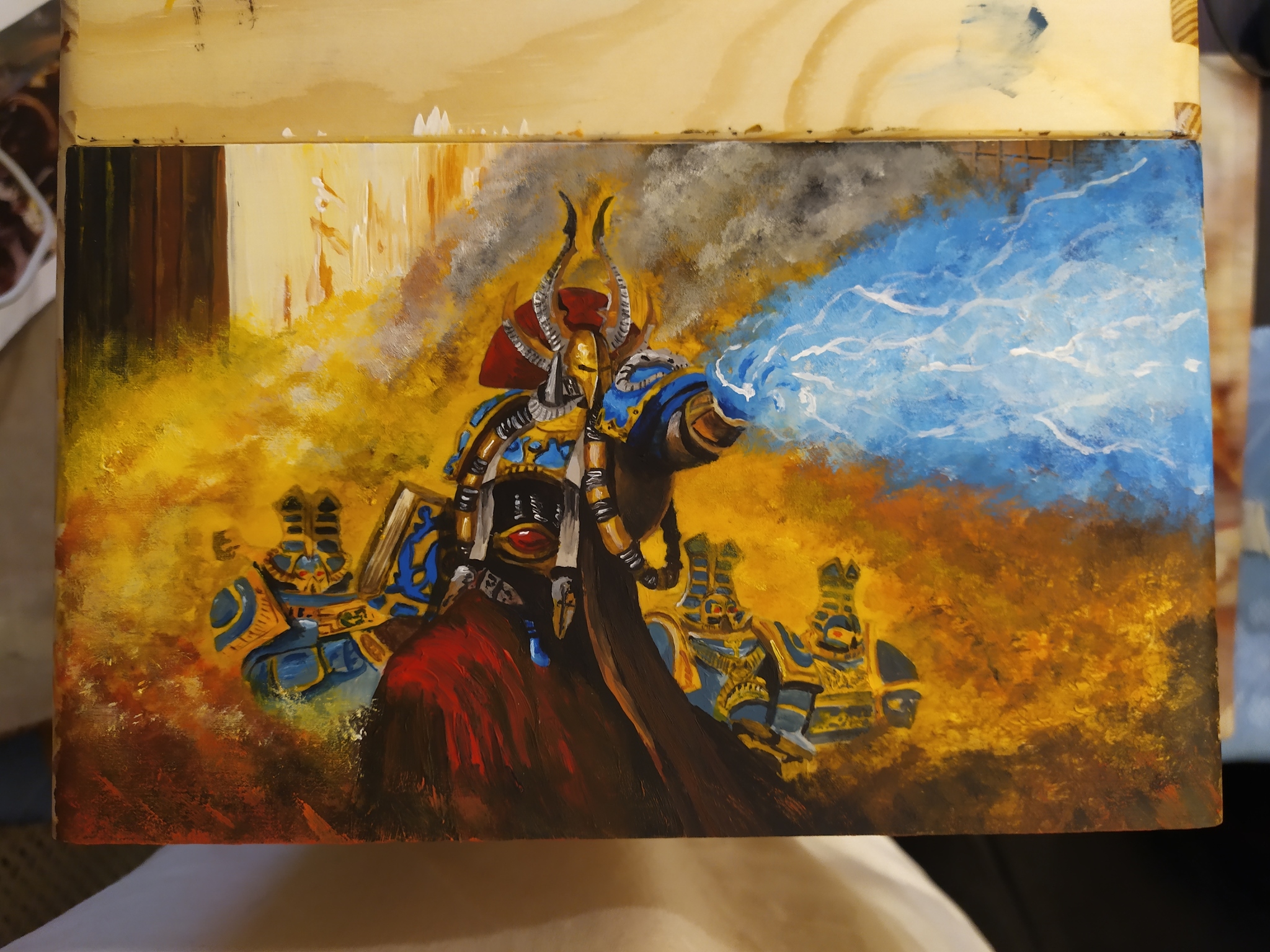 Through sweat and tears: part two. (Chaos this time.) Warhammer - My, Chaos, Gods of Chaos, Warhammer 40k, Creation, Casket, Longpost, Acrylic