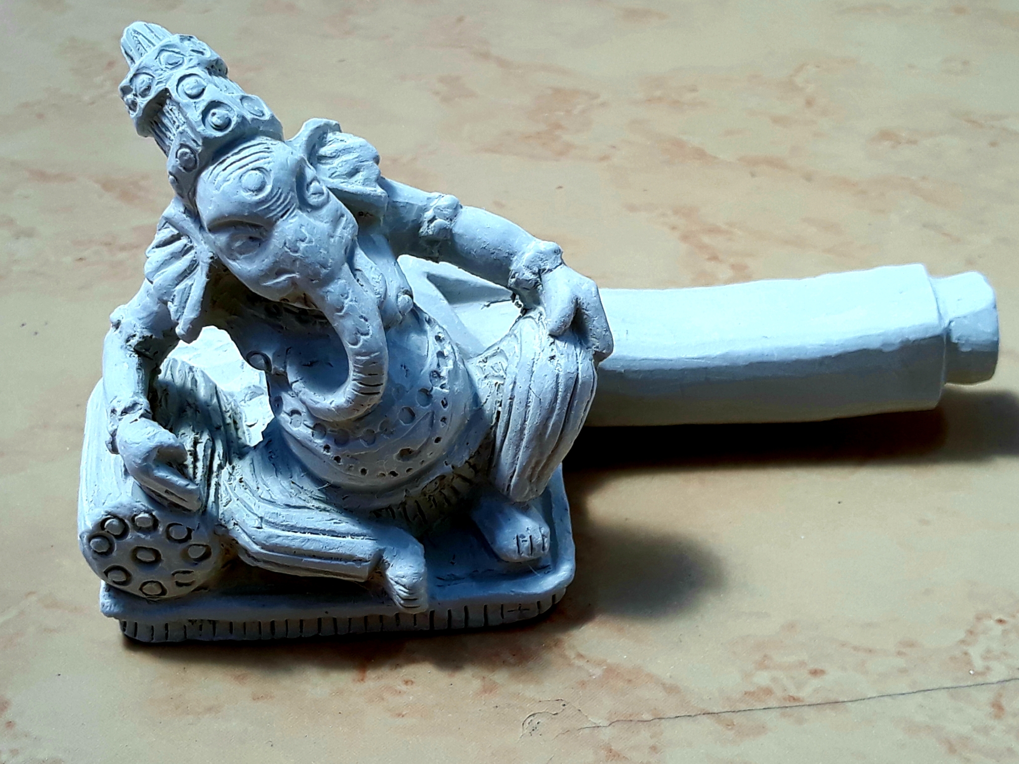 Clay pipes. Indian Gods - My, Needlework without process, Ceramics, Smoking pipe, Ganesha, Lakshmi, Hanuman, Longpost, Needlework