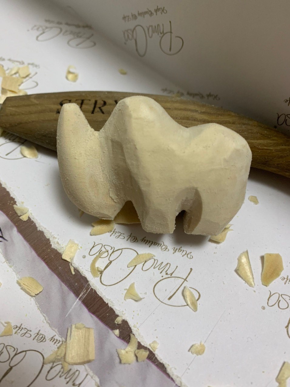 How I carved a rhinoceros - My, Needlework with process, Wood carving, With your own hands, Woodworking, Longpost