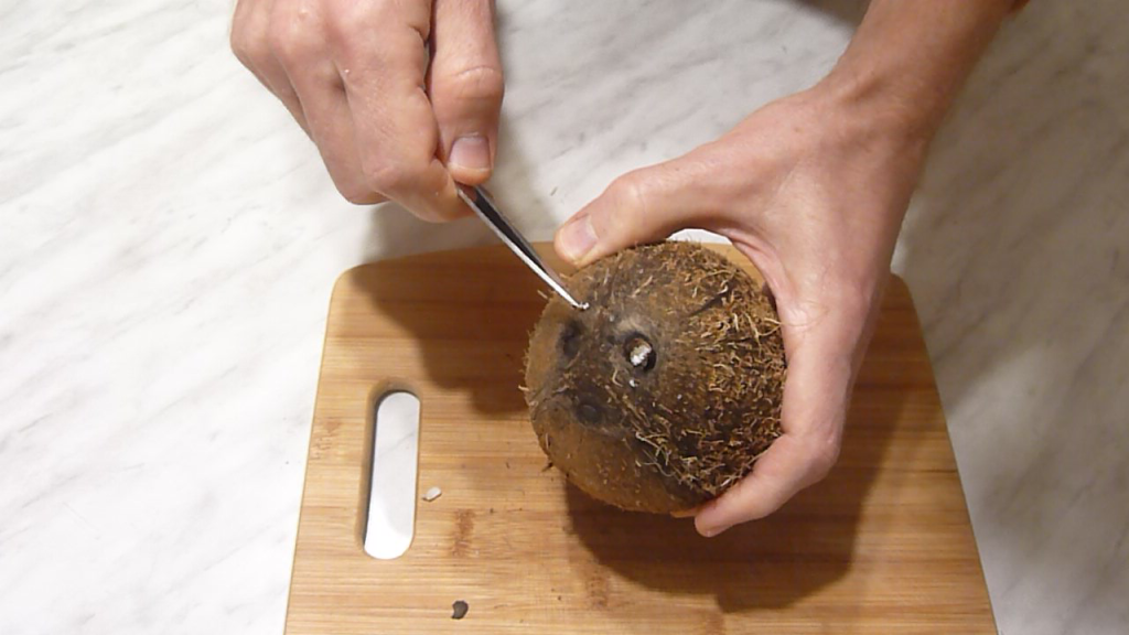 How to peel a coconut - My, Coconut, Video recipe, Recipe, Coconut chips, Video, Longpost