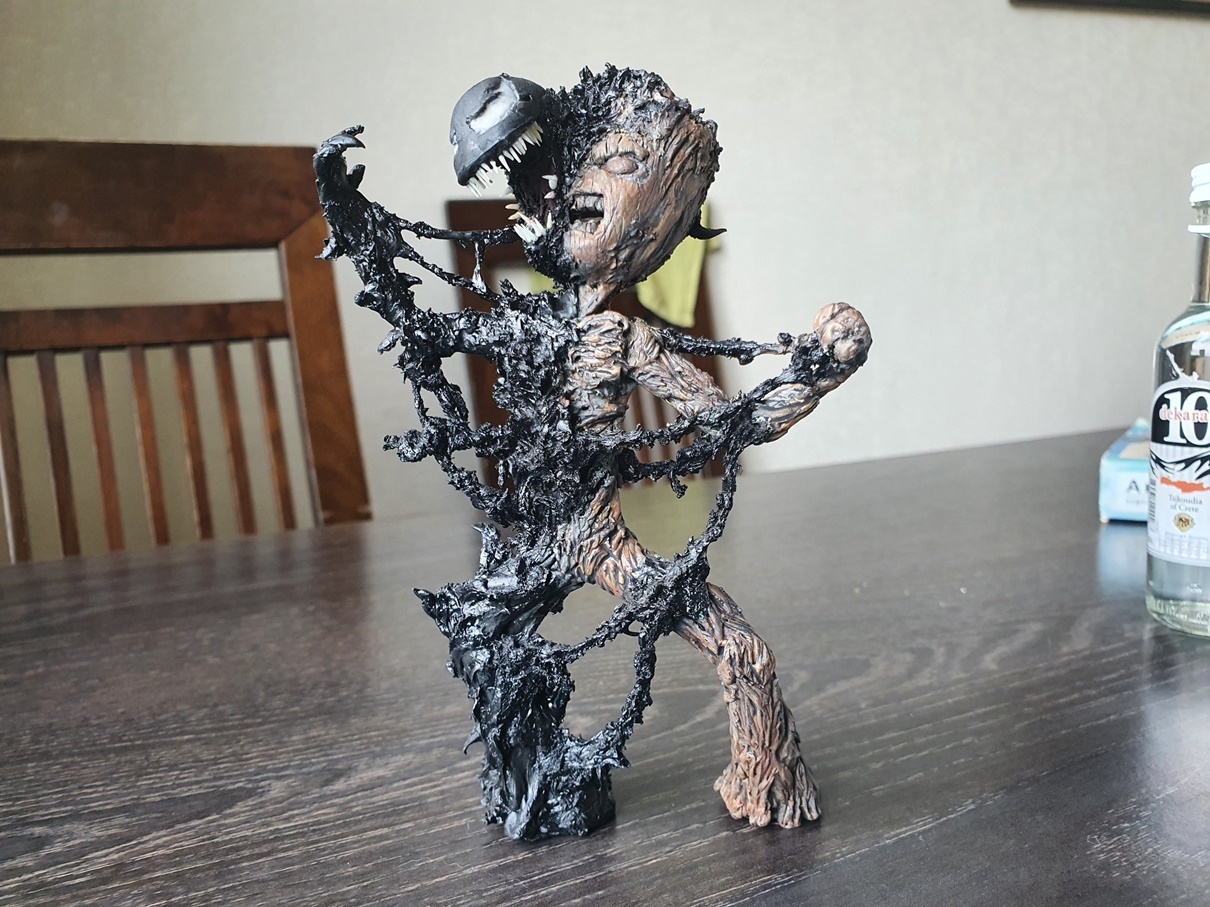 Venom vs Grootenok, or 2D to 3D, or Venogrut sculpting. Schizophrenic story with pictures. Part 3 Final - My, Groot, Venom, Needlework with process, Guardians of the Galaxy Vol. 2, Longpost