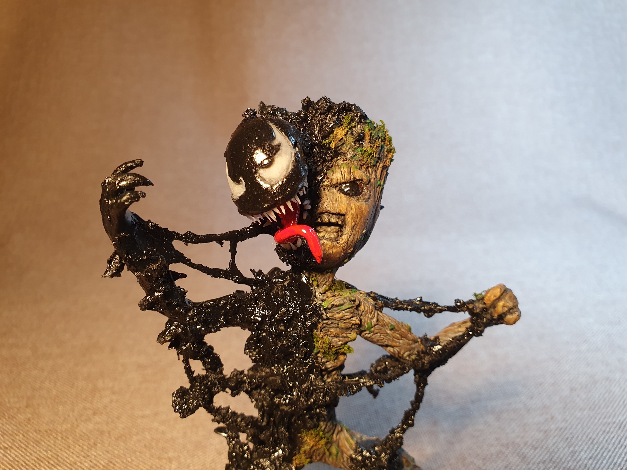 Venom vs Grootenok, or 2D to 3D, or Venogrut sculpting. Schizophrenic story with pictures. Part 3 Final - My, Groot, Venom, Needlework with process, Guardians of the Galaxy Vol. 2, Longpost