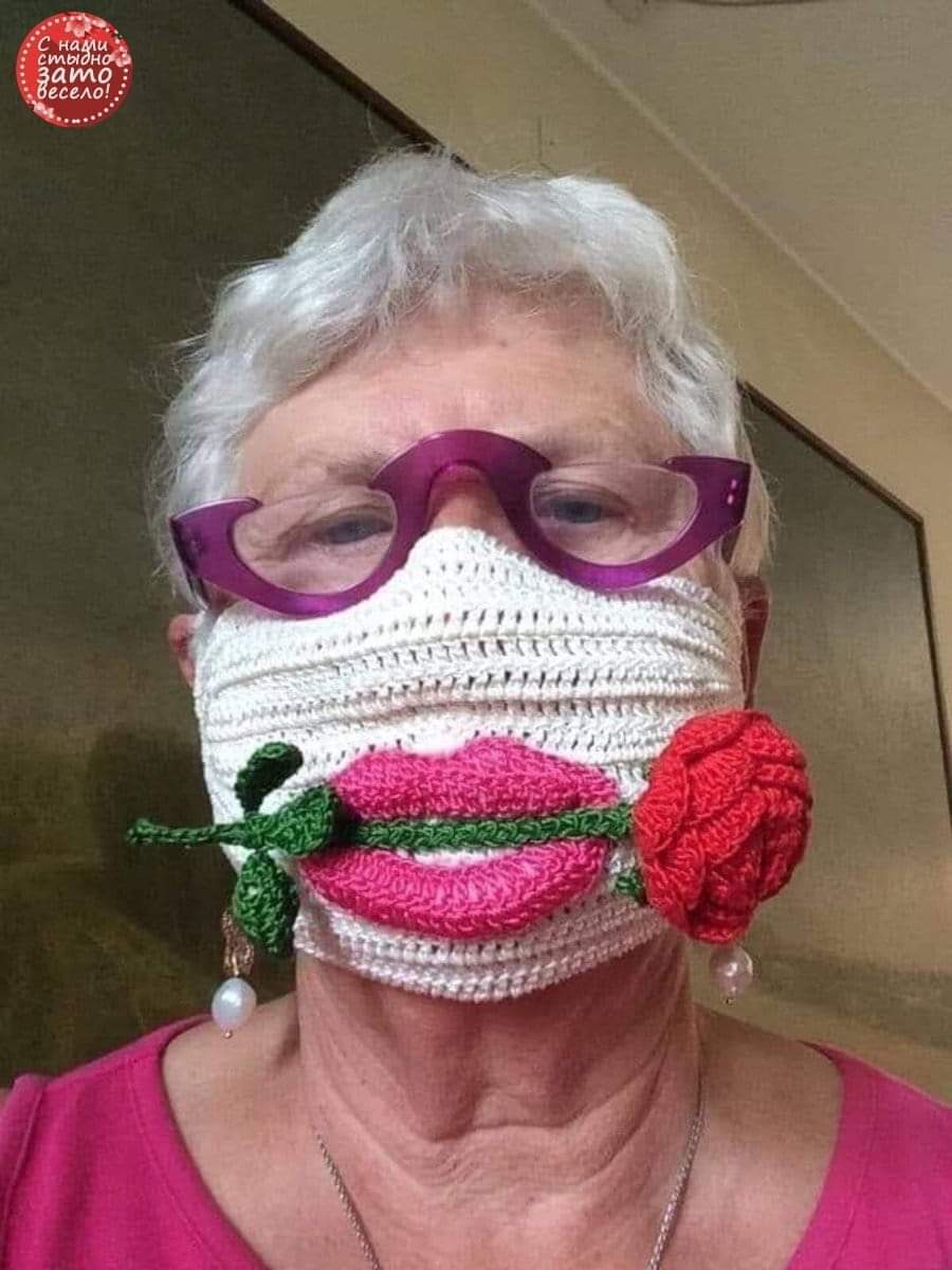 Grandma has arrived - Grandmother, Mask, Knitting, Crochet