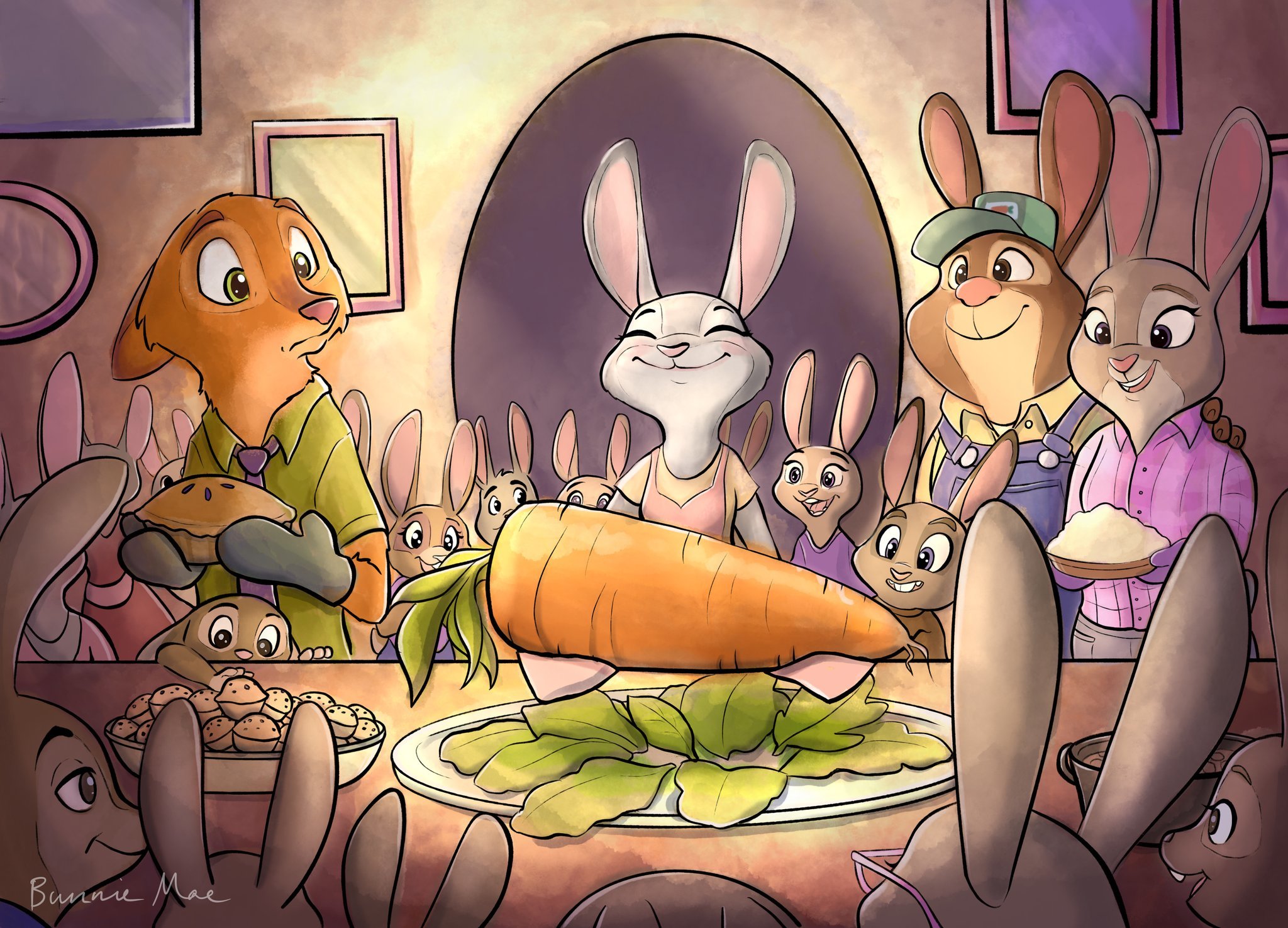 Main course - Zootopia, Nick and Judy, Festive table, Art