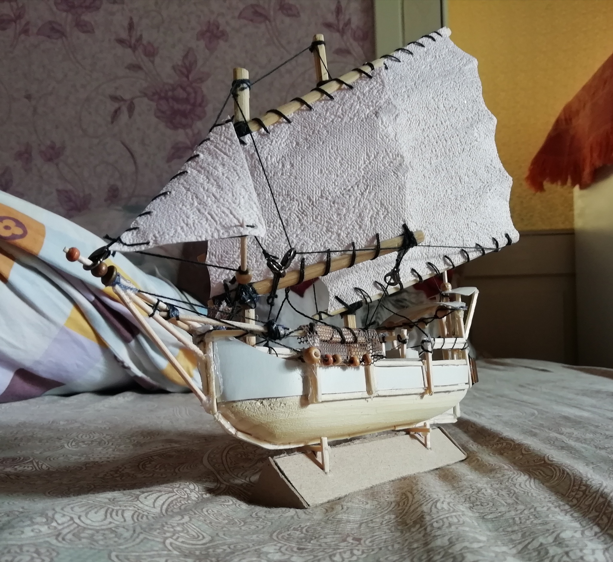 Reply to the post “Model of a Chinese pirate junk. » - My, Modeling, Ship, Handmade, Junk, Craft, Cardboard models, Reply to post, Longpost