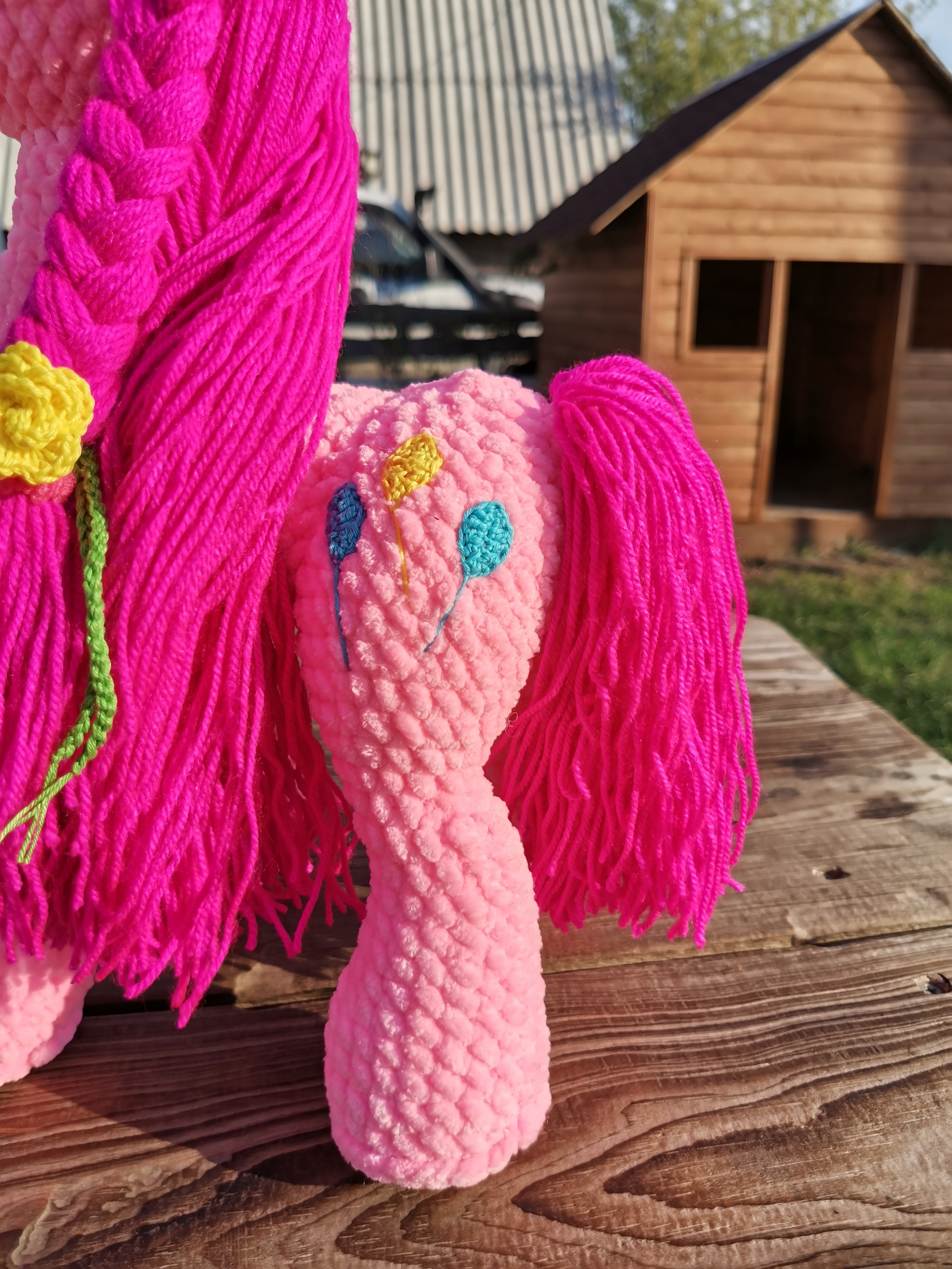 Pony Pinkie Pie - My, Knitting, Handmade, Needlework, Knitted toys, Toys, Crochet, Longpost, My little pony, Needlework without process