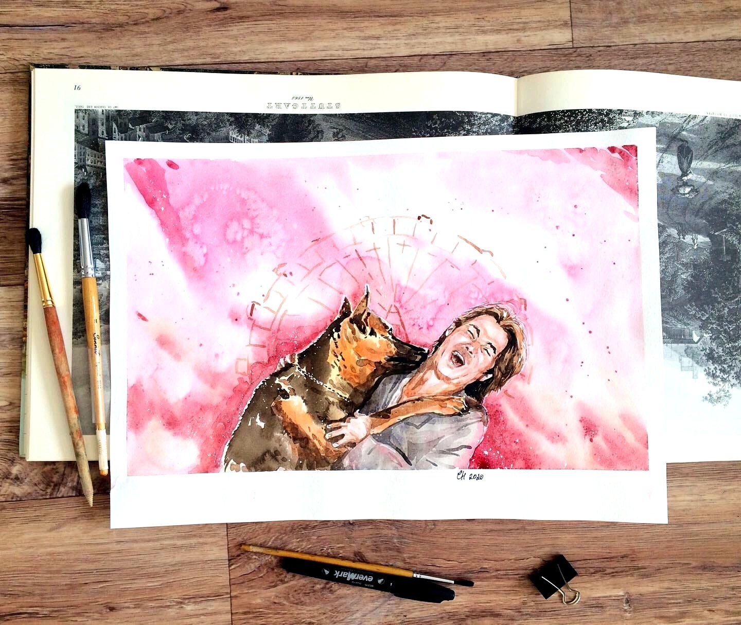 Prolonged quarantine - My, Friday tag is mine, Art, Watercolor, cat, Portrait, Longpost