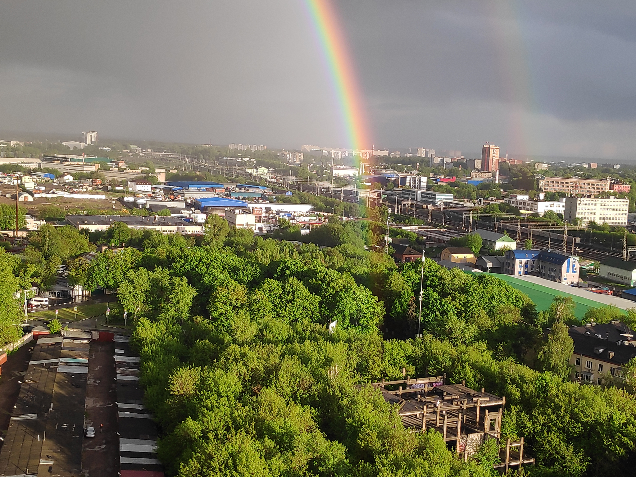 Where does the rainbow end? - My, Rainbow, The photo, Lyubertsy, Video, Longpost