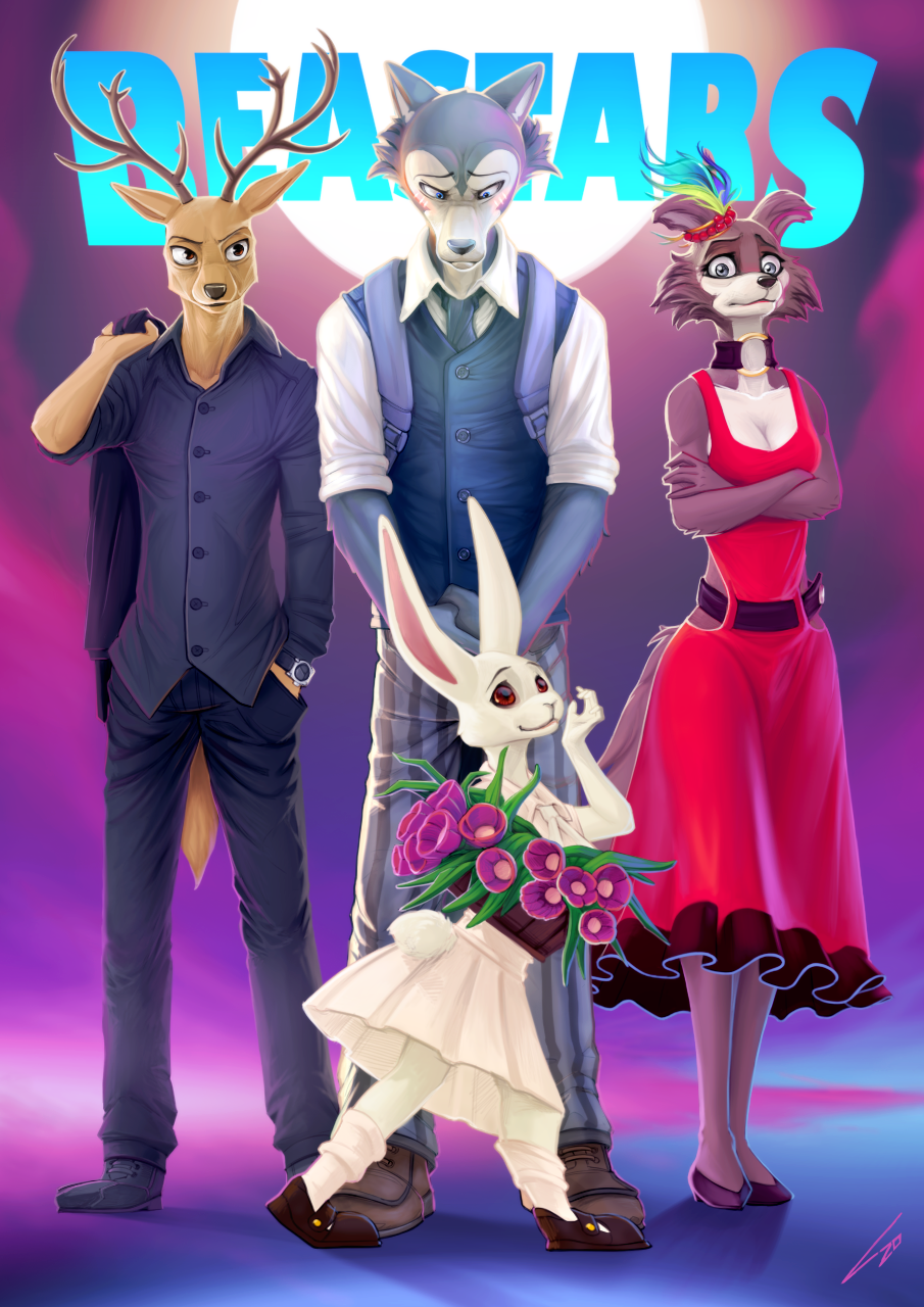 Beastars - Furry, Art, Beastars, Legoshi, Louis, The dress, Flowers, Lepricon