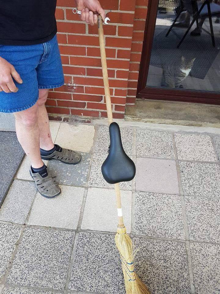 A gift for a sports mother-in-law? - Broom, Saddle, cat, Broom, Humor