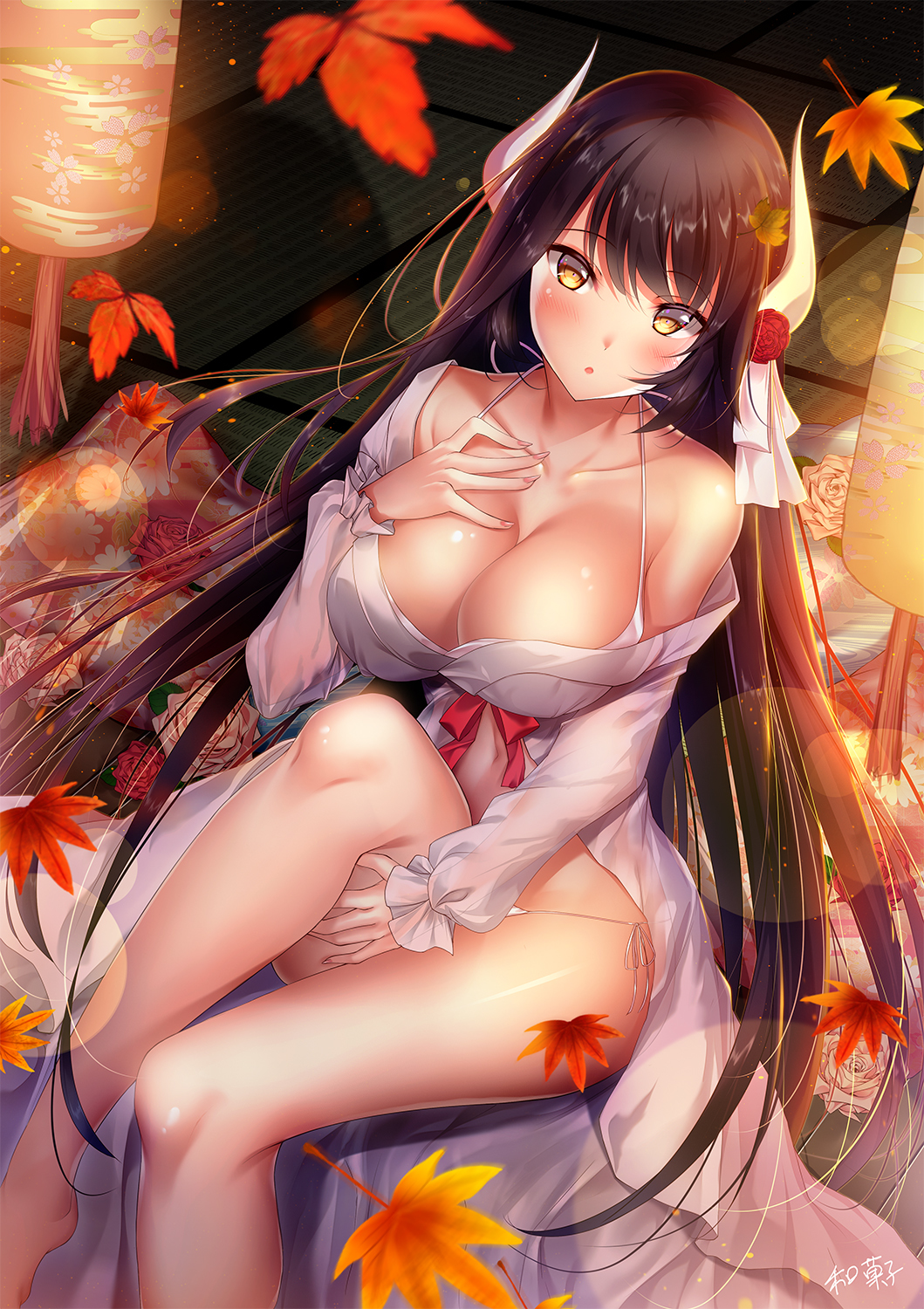 Hiei - NSFW, Anime Art, Azur Lane, Hiei, Арт, Эротика, Грудь