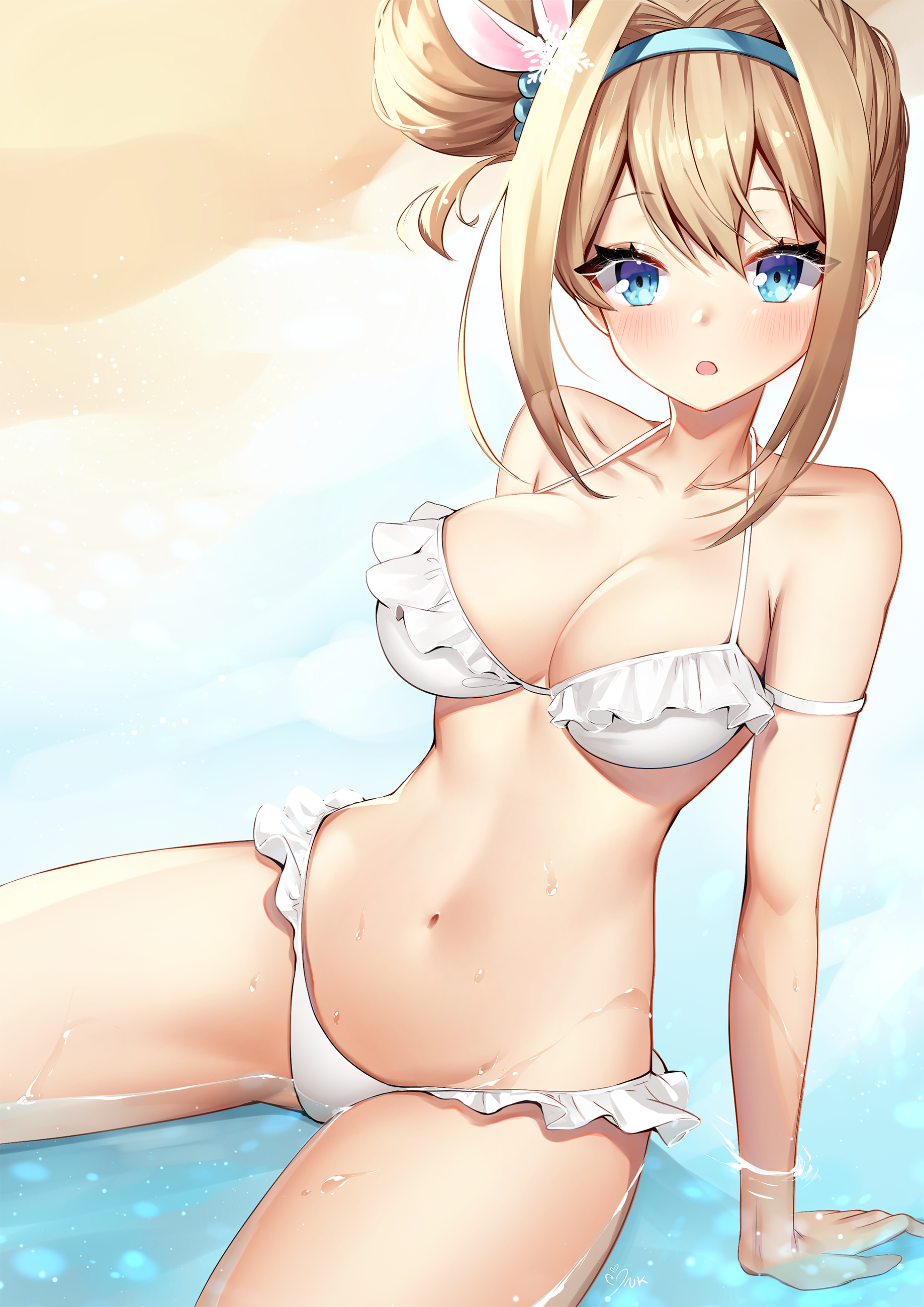 Suomi - NSFW, Anime art, Girls frontline, Suomi kp31, Art, Erotic, Swimsuit