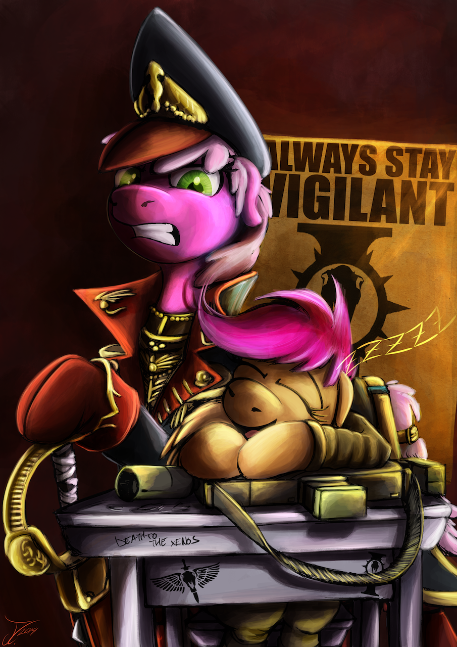 Sleep is heresy! - My little pony, PonyArt, Ponyhammer, MLP crossover, Cheerilee, Scootaloo