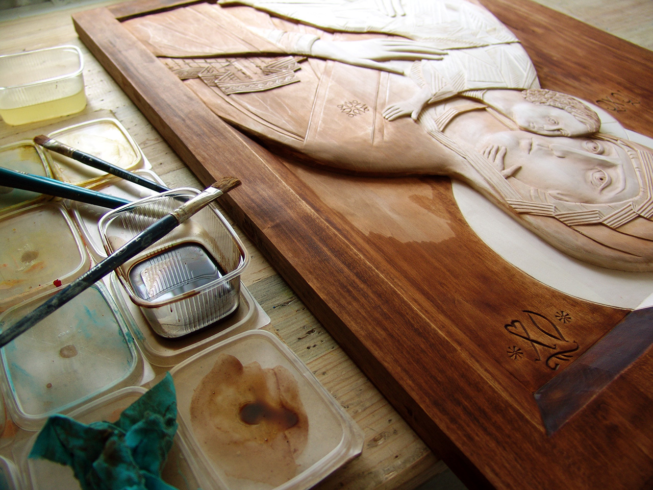 Wood carving. Icon - My, Painting, Art, Wood carving, Icon, Religion, Longpost, Needlework without process
