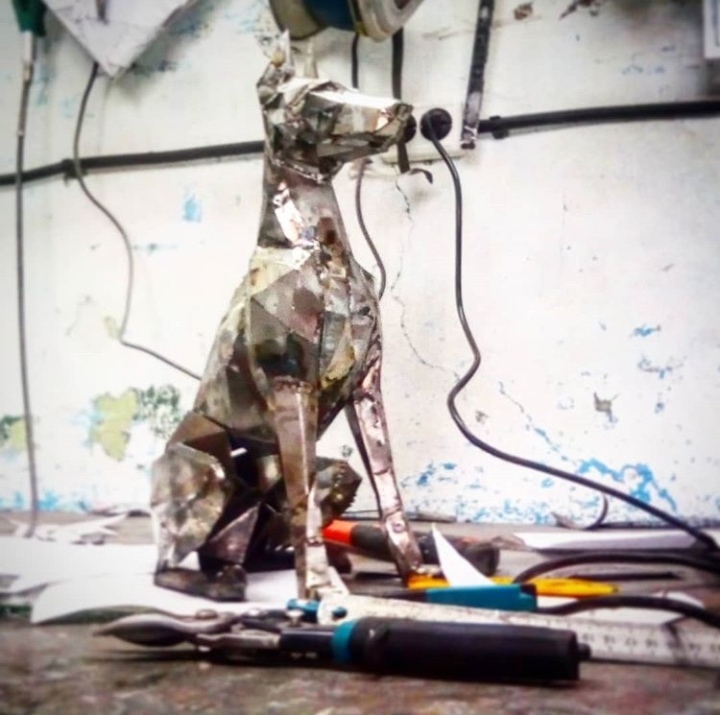 Who let the dogs out?) - My, Doberman, Dog, Welding, Handmade, Papercraft, Longpost