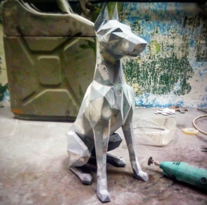 Who let the dogs out?) - My, Doberman, Dog, Welding, Handmade, Papercraft, Longpost