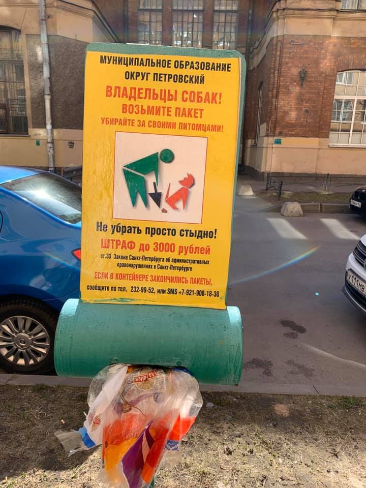 There should be stands like this all over the city. - The photo, Saint Petersburg, Dog, Cleaning, Logics