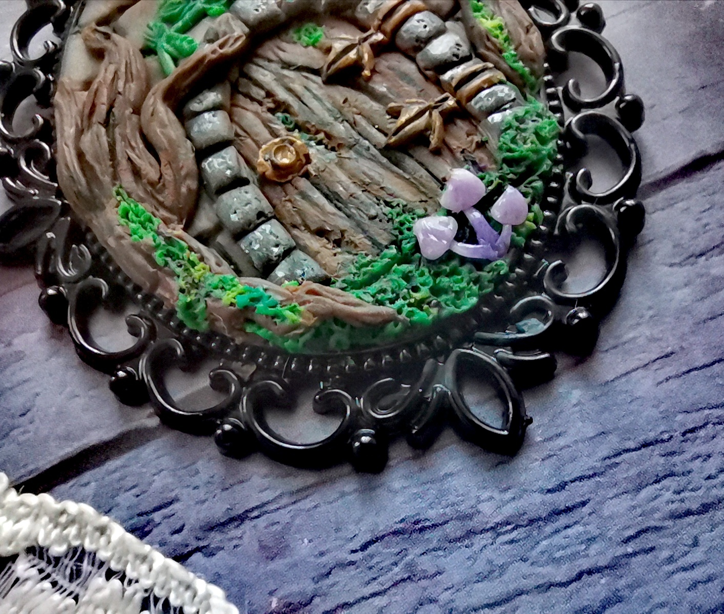 Pendant Door to a fairy tale - My, Polymer clay, Pendant, Story, Needlework without process, Longpost