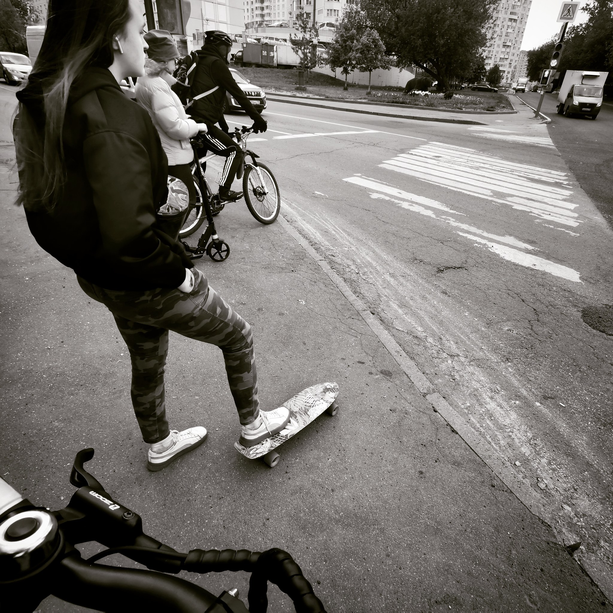 Pedestrians - My, A pedestrian, Black and white photo