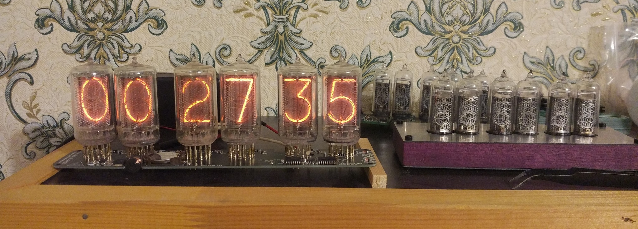 My biggest Nixie clock on Z5660M - My, Clock, Lamp clock, Nixie clock, With your own hands, Homemade, Interior, Decor, Longpost, Needlework with process