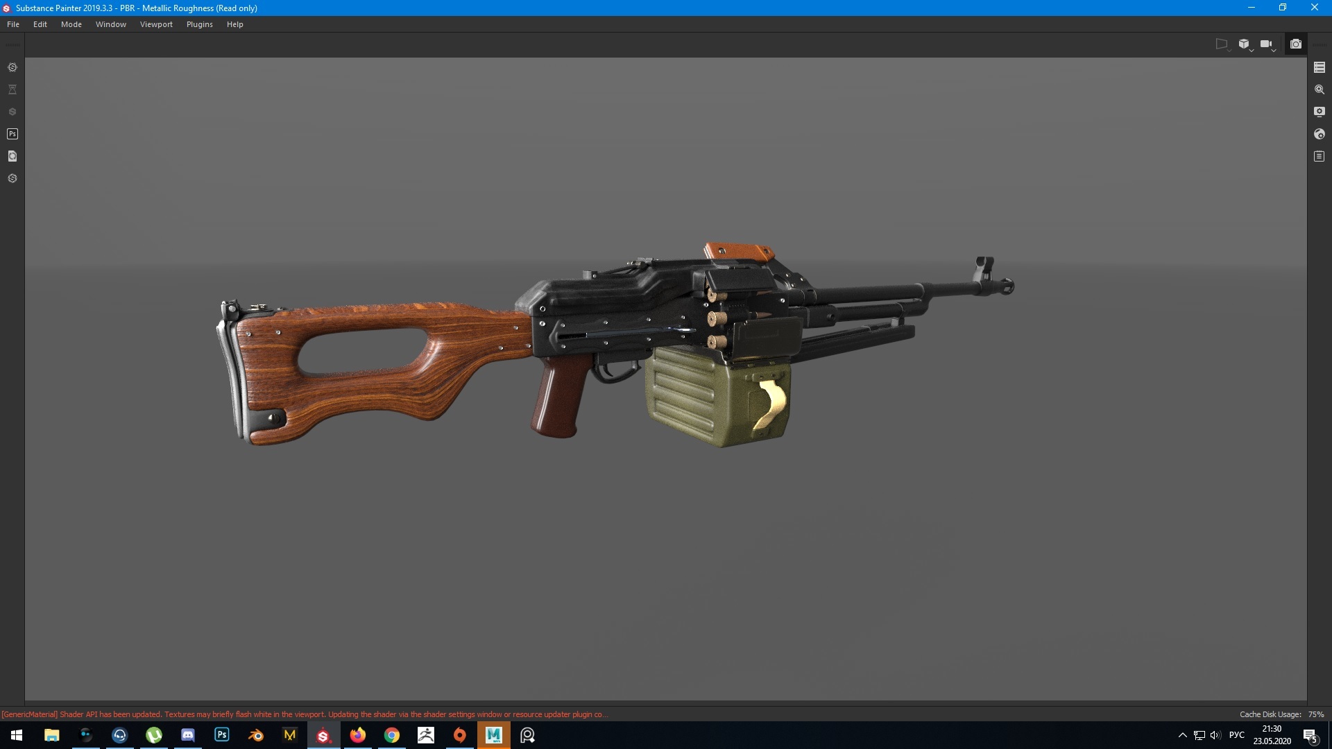 Kalashnikov machine gun - My, Kalashnikov machine gun, 3D modeling, Autodesk Maya