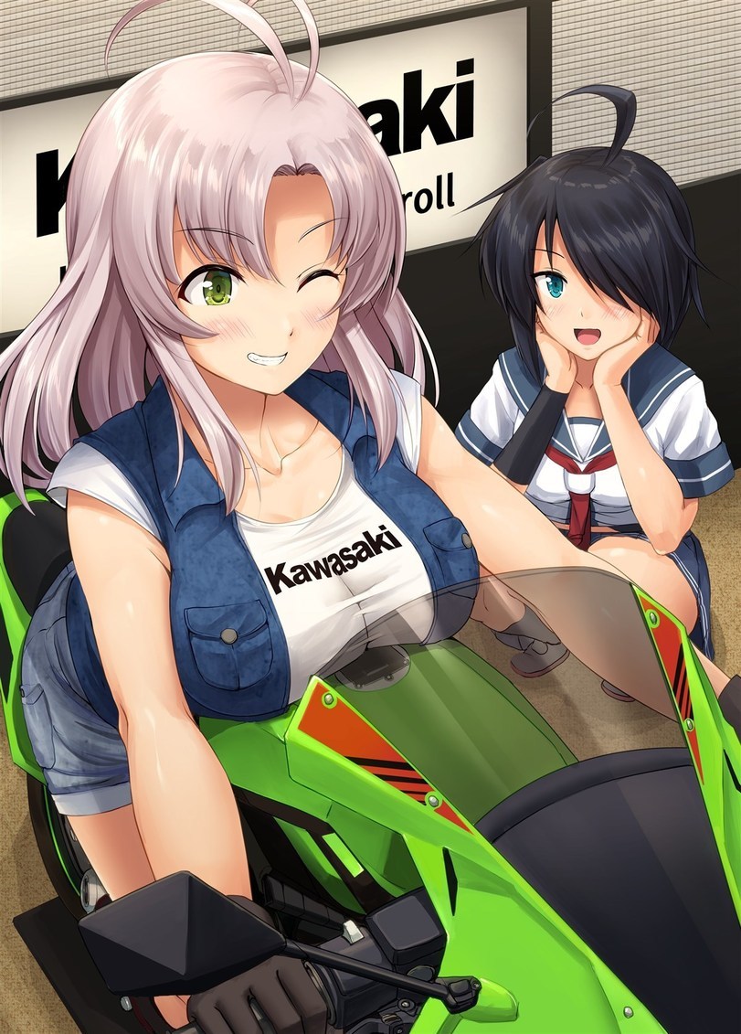 Kinugasa and Kako (artist: Ichikawa Feesu) - Kantai collection, Anime, Anime art, Kinugasa, Kako, Kawasaki, Moto