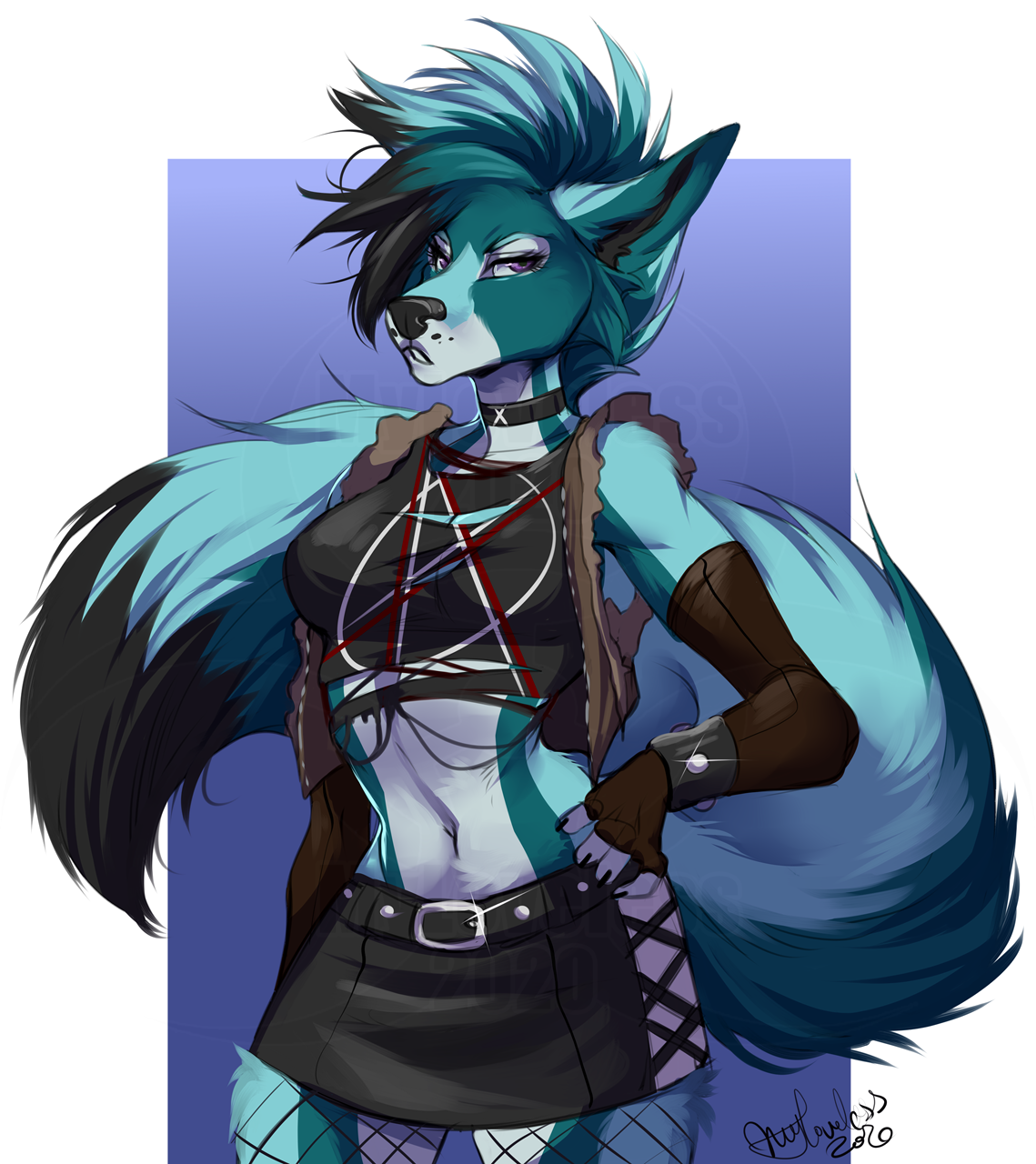 Punk - Furry, Anthro, Art, Myloveless