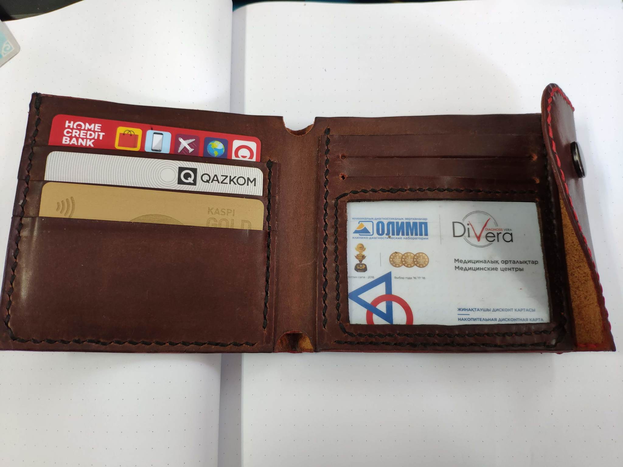 Leather wallet. For myself - My, Leather, With your own hands, Needlework, Longpost, Natural leather, Needlework without process