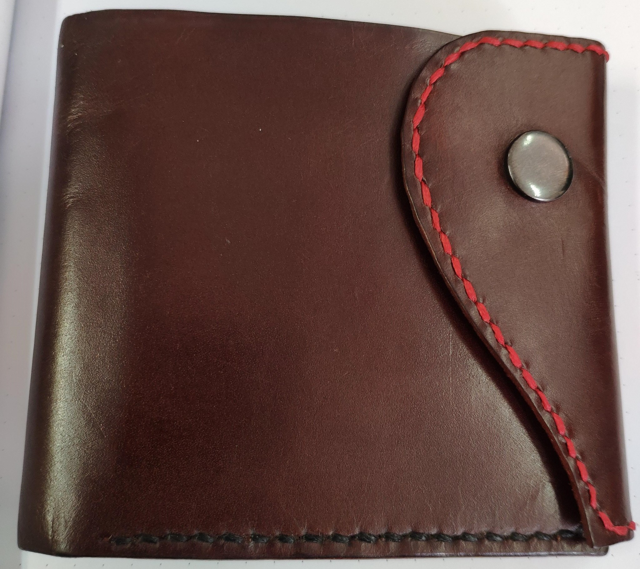 Leather wallet. For myself - My, Leather, With your own hands, Needlework, Longpost, Natural leather, Needlework without process