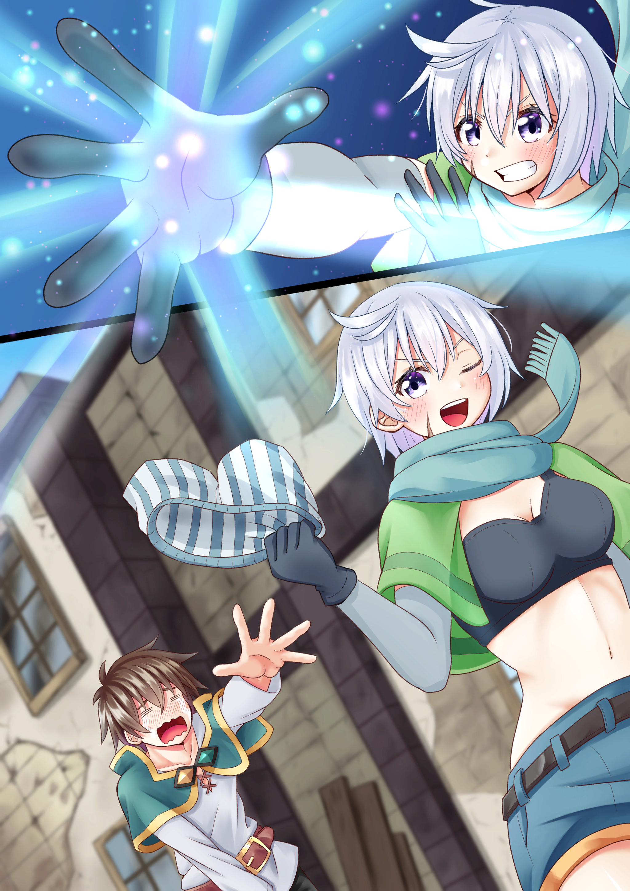 Reverse STEAL! - Konosuba, Satou kazuma, Chris, Anime art, Anime