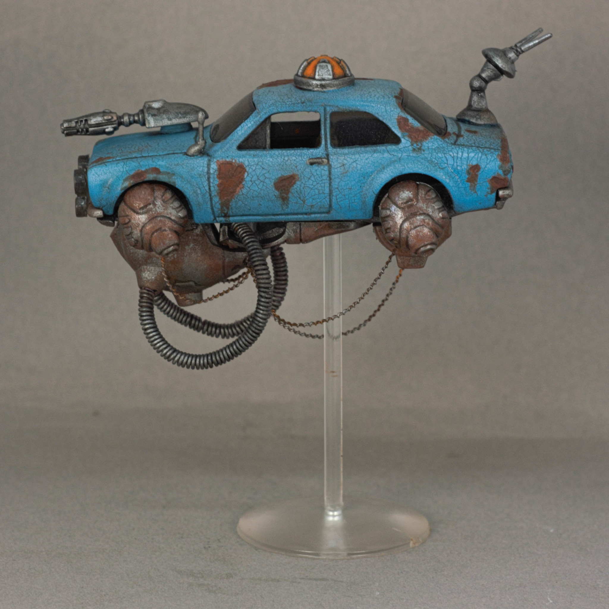 Retrofuture hover car - My, Cyberpunk, Futurism, Toy car, Modeling, Longpost