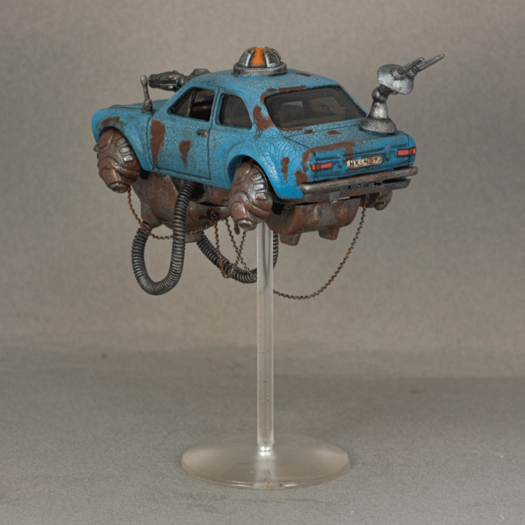 Retrofuture hover car - My, Cyberpunk, Futurism, Toy car, Modeling, Longpost