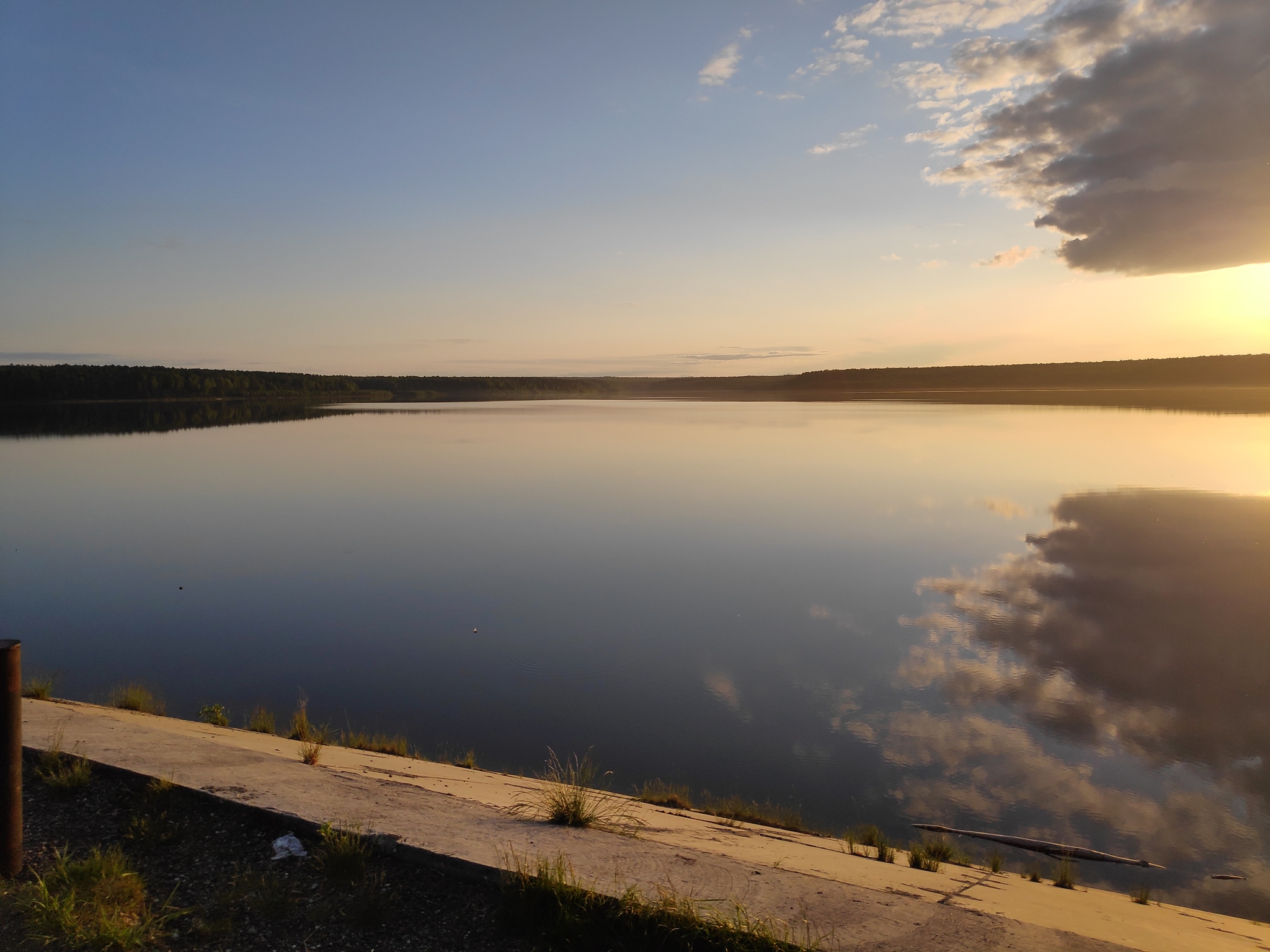 Sunset - My, Reservoir, Sunset, Water, The photo